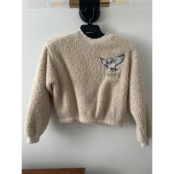 Harry Potter X H&M Hedwig Cream Sherpa Pullover Sweater Youth 12-14Y 100% Polyes - Picture 1 of 4